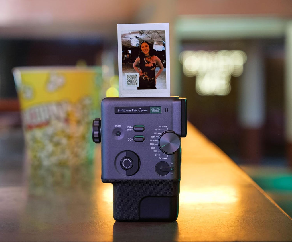 FUJIFILM instax mini Evo Cinema Hybrid Instant Camera, Black