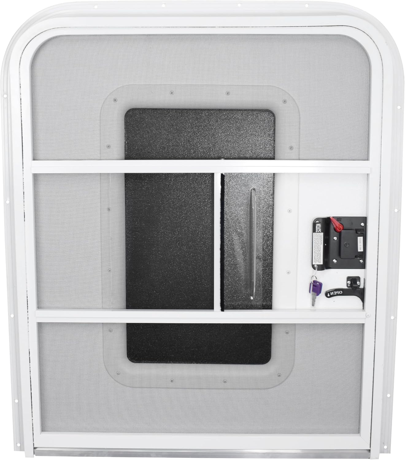 Teardrop 30' X 36' Face Mount Foam Core Passenger Side Door with Radius Corners on Top and Square Bottom with Screen Door (30'(W) X 36'(H) Pass Side, White)