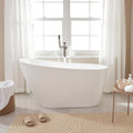 HomeBeyond 67 Inch Free Standing Bathtub | Acrylic Freestanding Soaking Tub, Modern Bathroom Stand Alone Tub Suitable for Couples, Singles, and Families, Matte Black