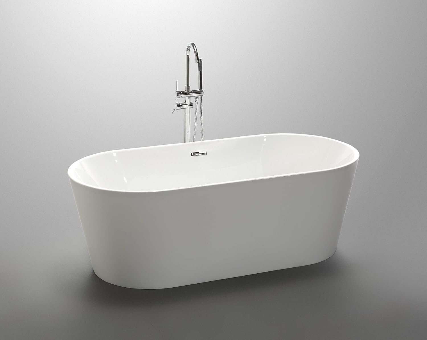Vanity Art 67' x 32' Acrylic Freestanding Bathtub | Modern Stand Alone Soaking Tub with Overflow and Pop-up Drain, UPC Certified VA6815-L