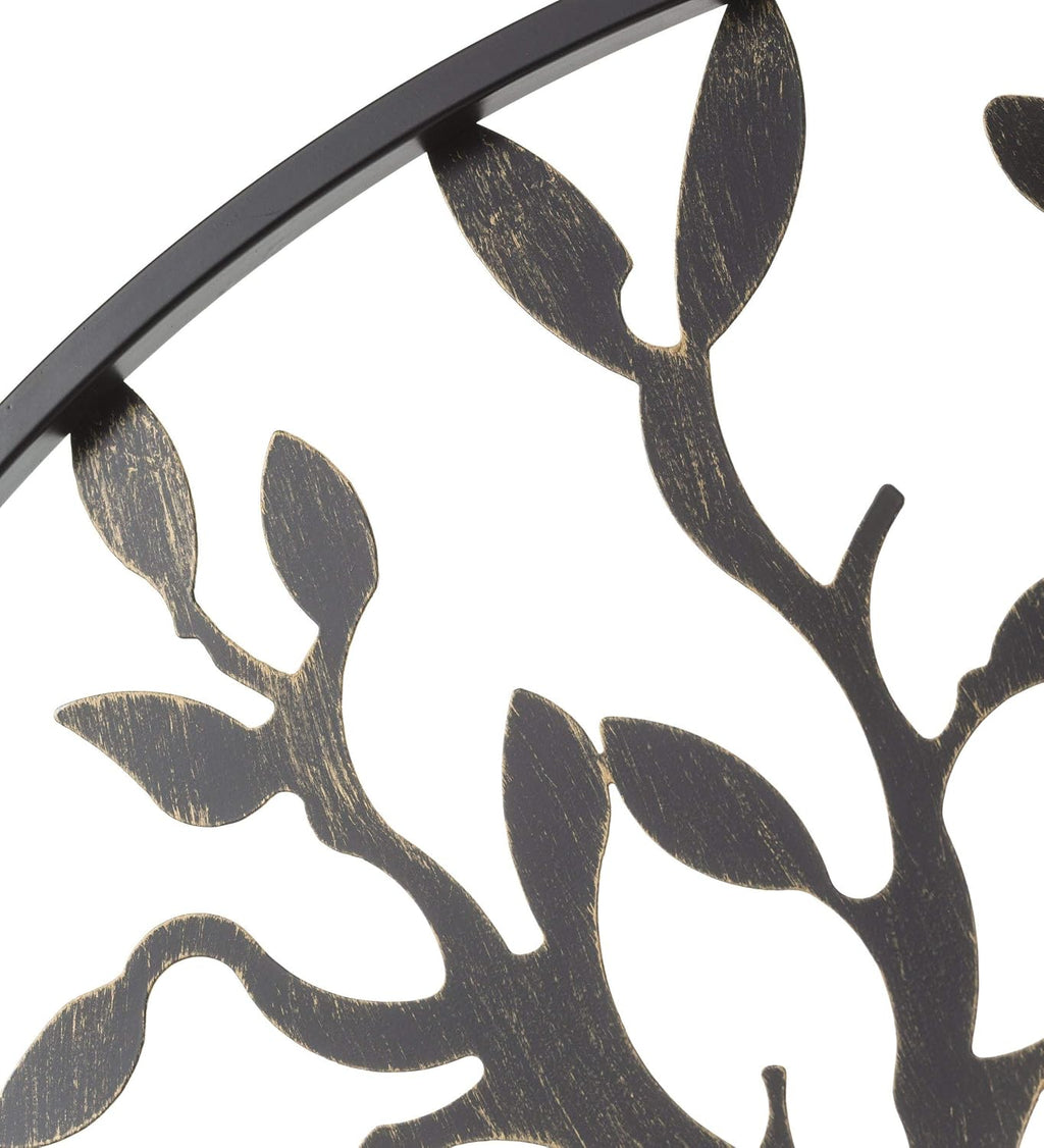 Plow & Hearth Arched Tree of Life Garden Gate | Laser-Cut Design | Metal | Black/Bronze Finish | Versatile | 36' W x 1¼'D x 36' H | Latch Closure