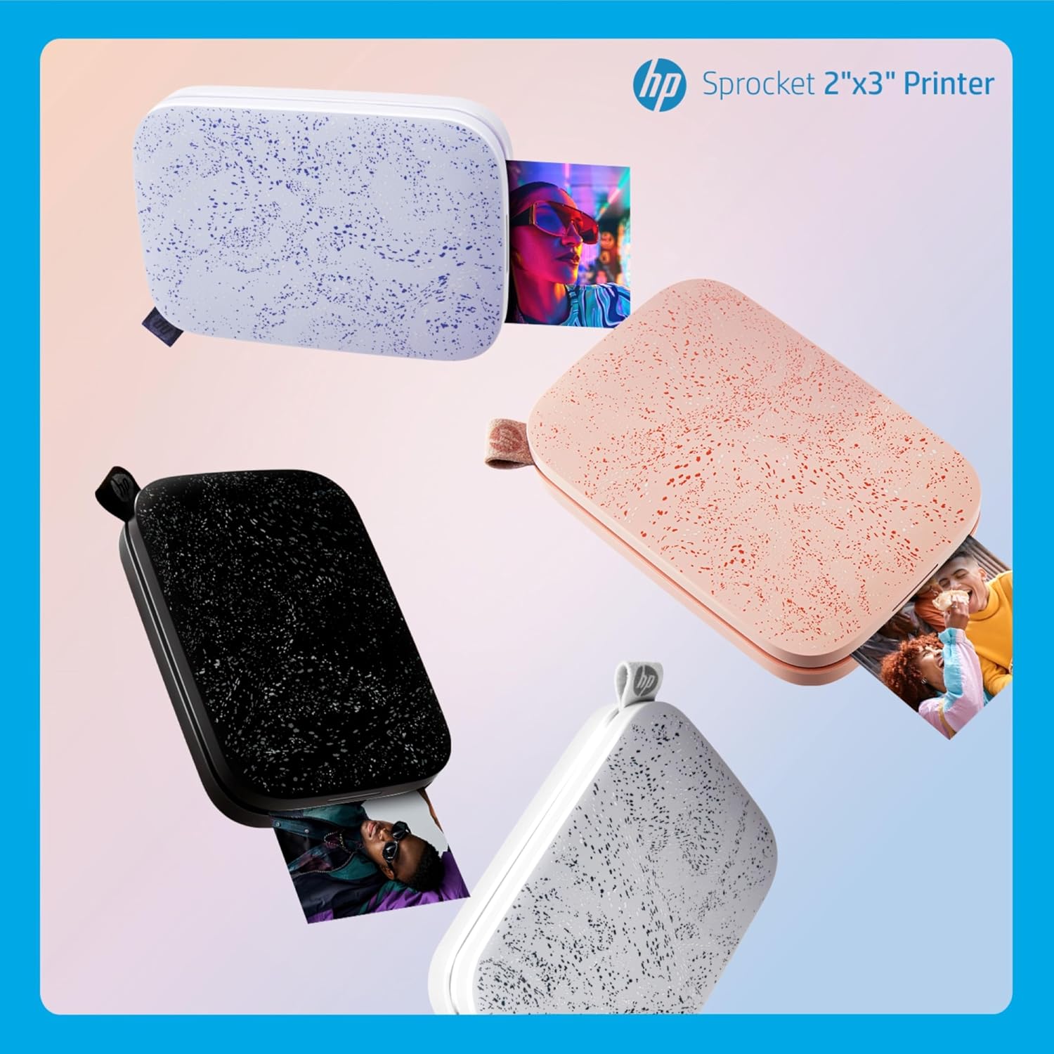 HP Sprocket 2x3 Instant Smartphone Photo Printer 75 Sheets Bundle - Bluetooth Portable Color Wireless Mobile Printer (Purple) Zink Sticky-Back Photos