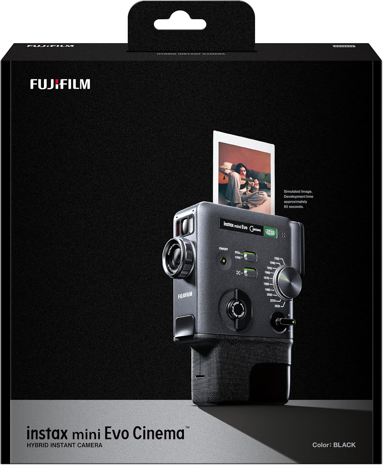 FUJIFILM instax mini Evo Cinema Hybrid Instant Camera, Black