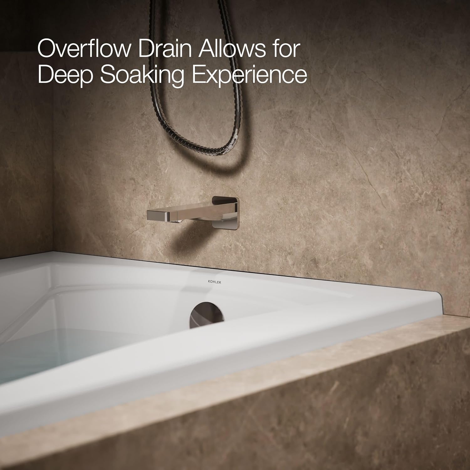 KOHLER K-1257-GHRW 72' X 36' Integral Flange Heated Bubblemassage™ Air Bath With Bask® Heated Surface And Right-Hand Drain