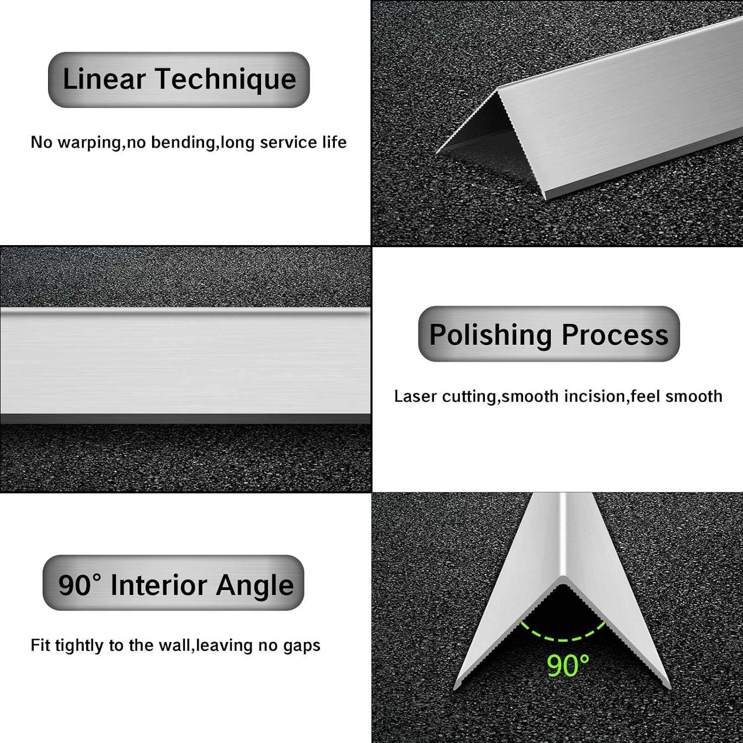 Aluminium Alloy Metal Corner Guards 12 Pieces, Metal Wall Corner Protection Guards (2x2x48 Inch)，L-Shaped Bright Silver Right-Angle Corner Protector