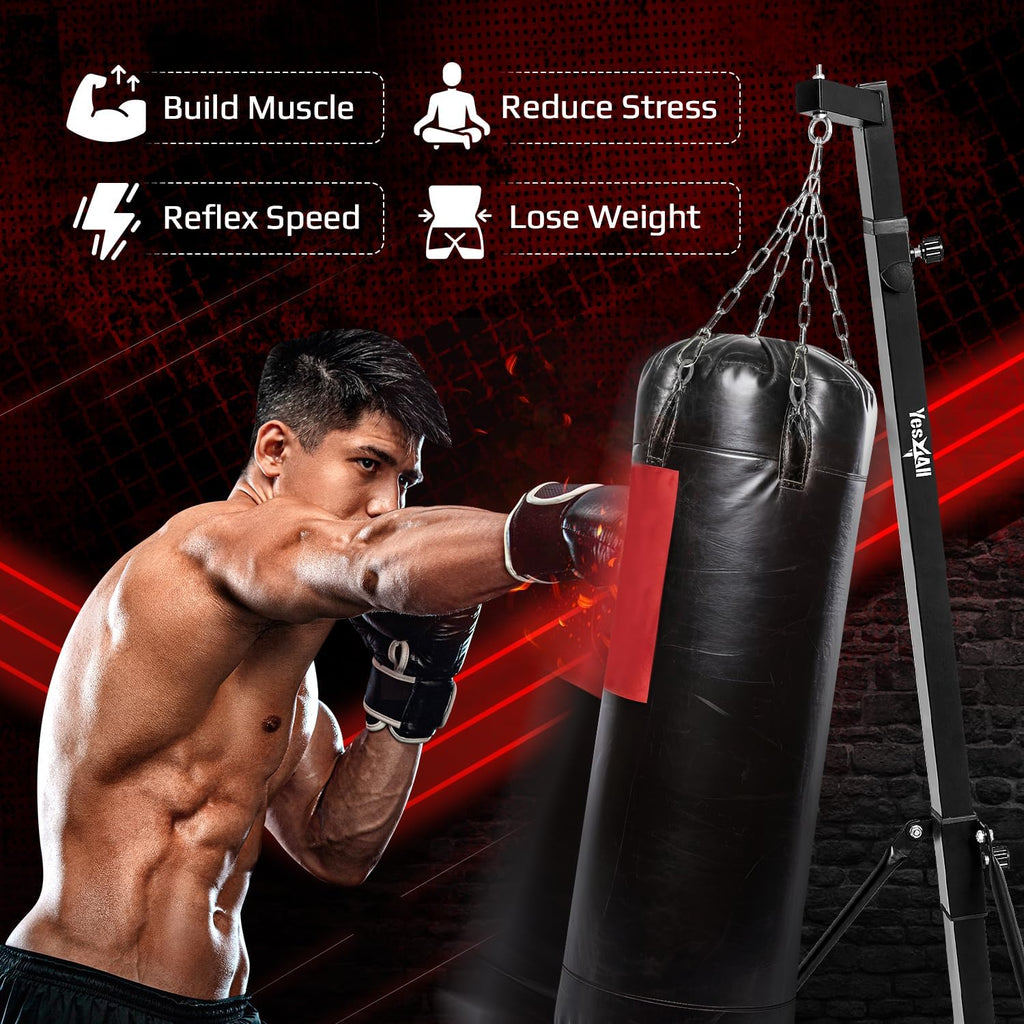 Yes4All Punching Bag Hanger, Stainless Steel Swivel Chain with 4 Snap Hooks for Heavy Bag, Gym Swing, Trapeze, and Hammock