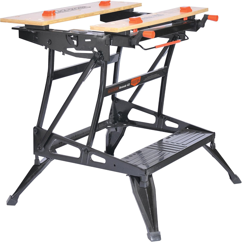 BLACK+DECKER Portable Workbench, Project Center and Vise with IRWIN QUICK-GRIP Clamps, One-Handed, Mini Bar, 6-Inch, 4-Pack (WM425-A & 1964758)