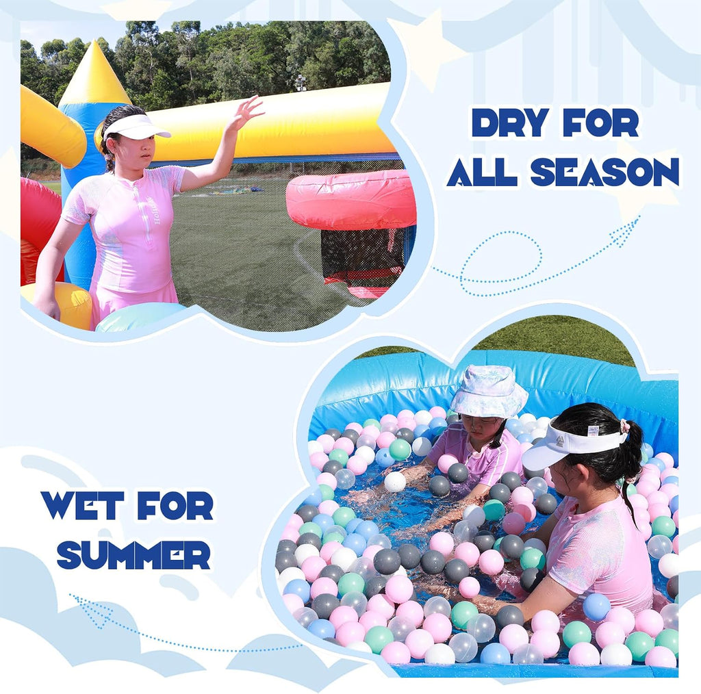 30FT Commercial Inflatable Bounce House Combo - Heavy Duty PVC Dual Racing Slides Obstacle Course Bouncer with Crawl Tunnels & Climbing Wall for Backyard, School, Church Events, Kids Adults