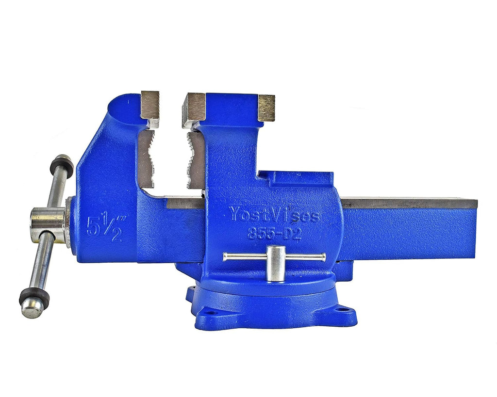 Yost Vises 880-D2 Reversible Combination Vise System | 8 Inch Jaw Width Heavy-Duty Utility Pipe and Bench Vise |Jaw Opens 12.5 Inches when Reversed | Swivel Base | Made with Ductile Iron Castings