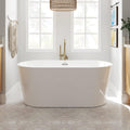 FerdY Shangri-La 59' Acrylic Freestanding Bathtub, Classic Oval Shape Acrylic freestanding tub Modern White, cUPC Certified, Chrome Drain and Classic Slotted Overflow Included