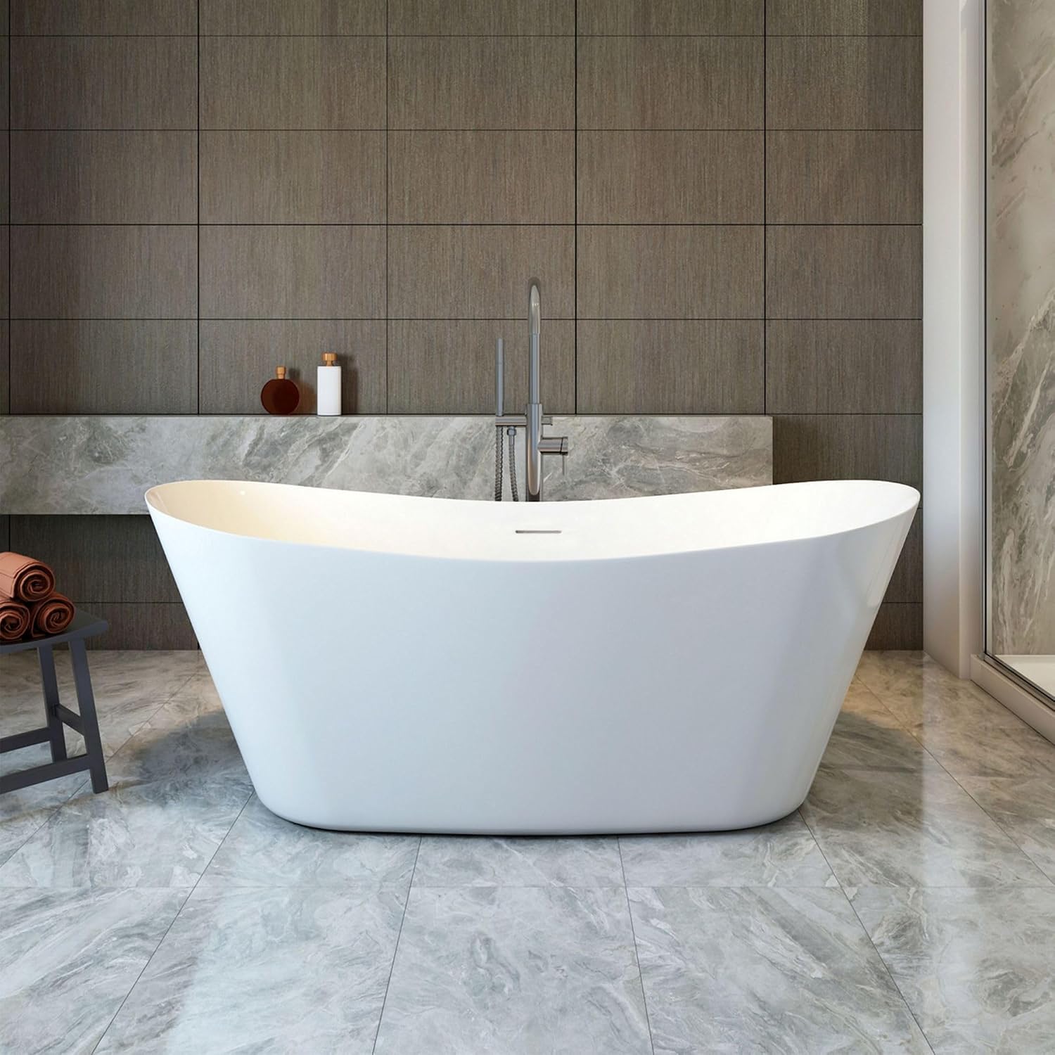 A&E Bath and Shower Hazel 67' Freestanding Bathtub with no Faucet