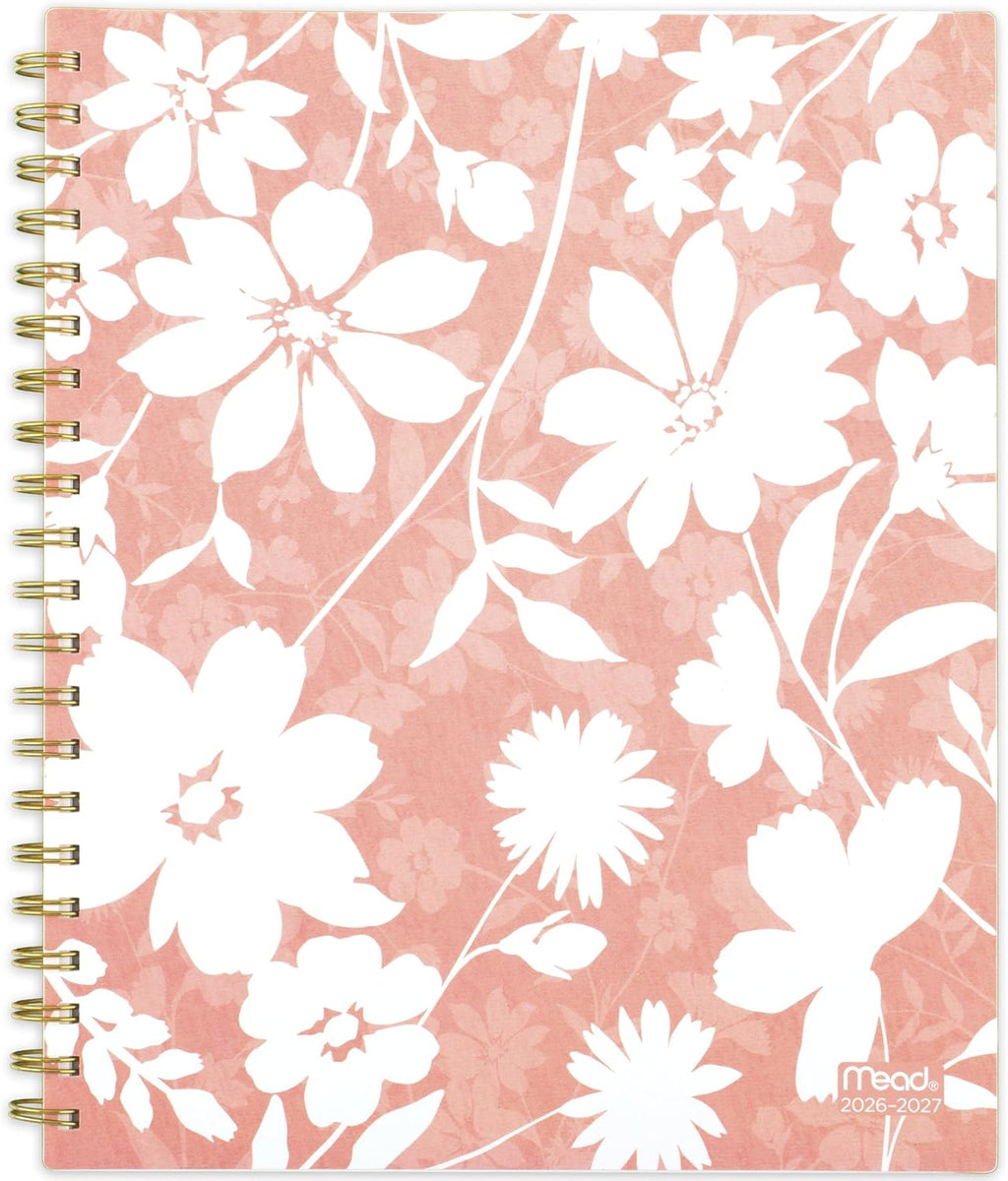 Mead Planner 2026-2027 Weekly & Monthly Academic 15-Month April-June, 8-1/2' x 11', Flower Patch (1804-905A) (Pack of 12)