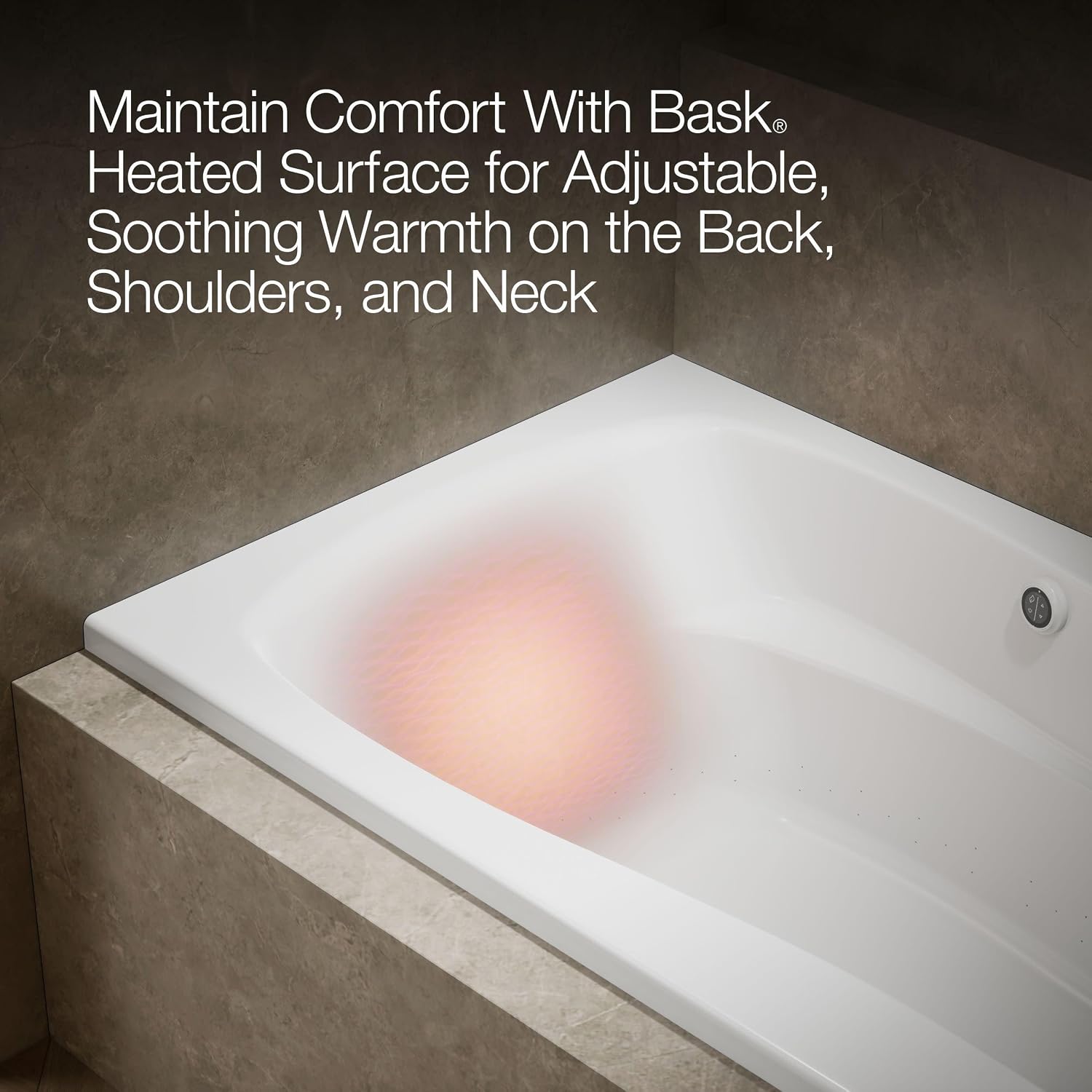 KOHLER K-1239-GHRW 60' X 36' Integral Flange Heated Bubblemassage™ Air Bath With Bask® Heated Surface And Right-Hand Drain