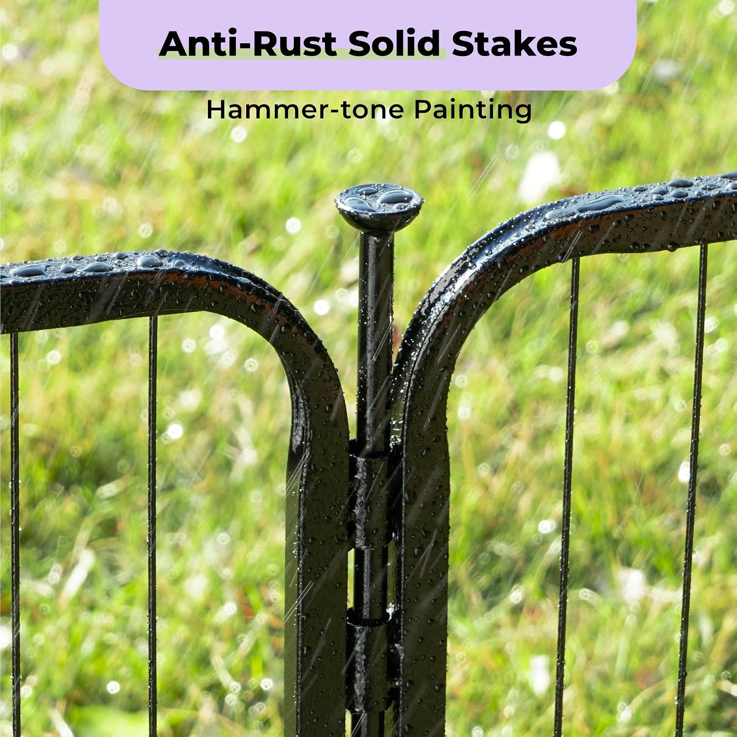 SunsGrove Tall Garden Fence with Gate, 40 in(H) x 26.8 ft(L) 12 Panels Heavy Duty Metal Animal Barrier Fence for Yard, Suitable for Indoor or Outdoor Dog Pet Fence, Garden Fence Border, Black