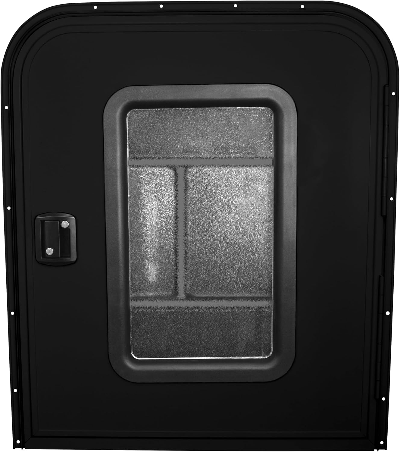 Teardrop 30' X 36' Face Mount Foam Core Passenger Side Door with Radius Corners on Top and Square Bottom with Screen Door (30'(W) X 36'(H) Pass Side, Black)