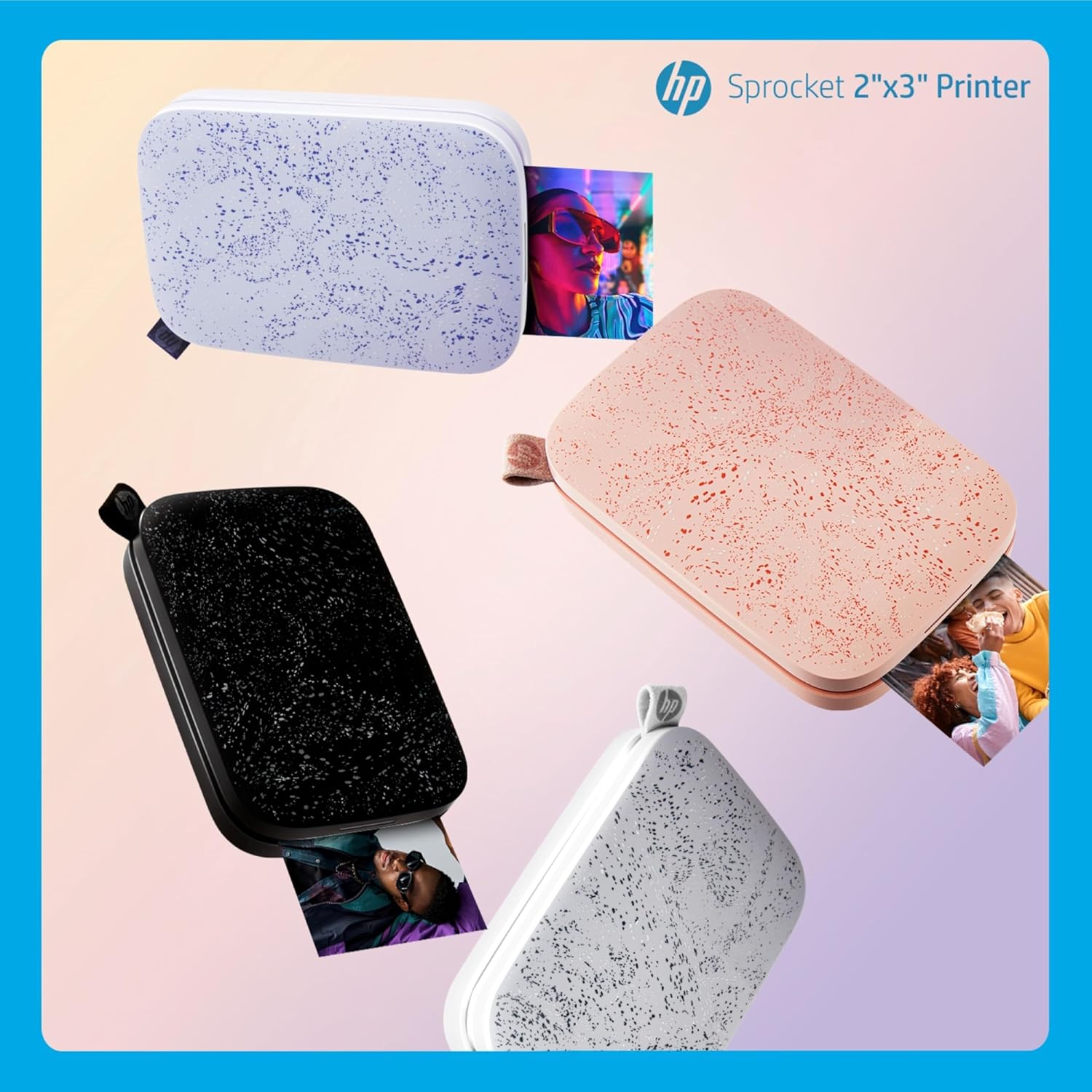HP Sprocket 2x3 Instant Smartphone Photo Printer 75 Sheets Bundle - Bluetooth Portable Color Wireless Mobile Printer (Luna Pearl) Zink Sticky-Back Photos