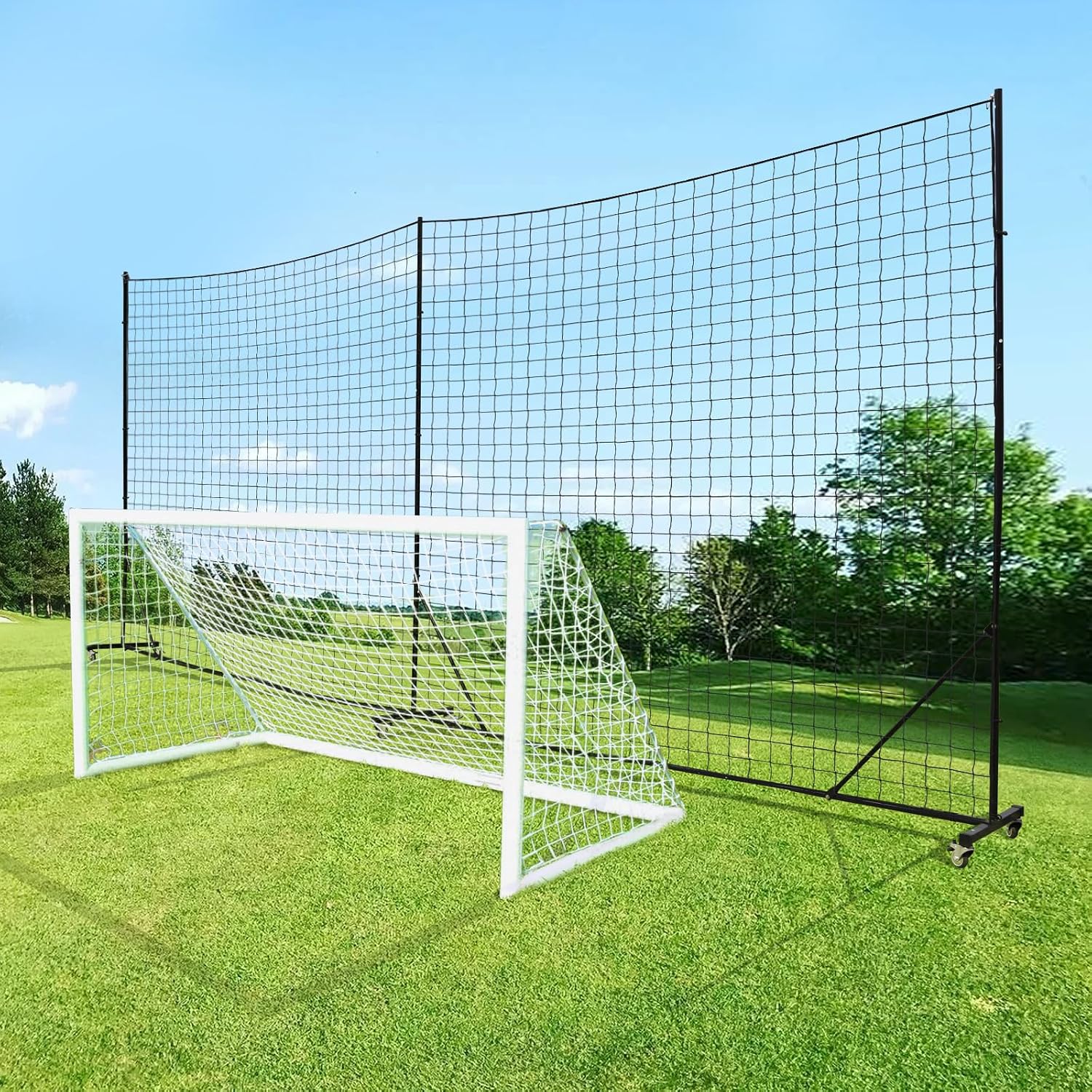 Ball Stop System - Soccer Backstop Net, Heavy Duty, High Impact, Practice Barrier
