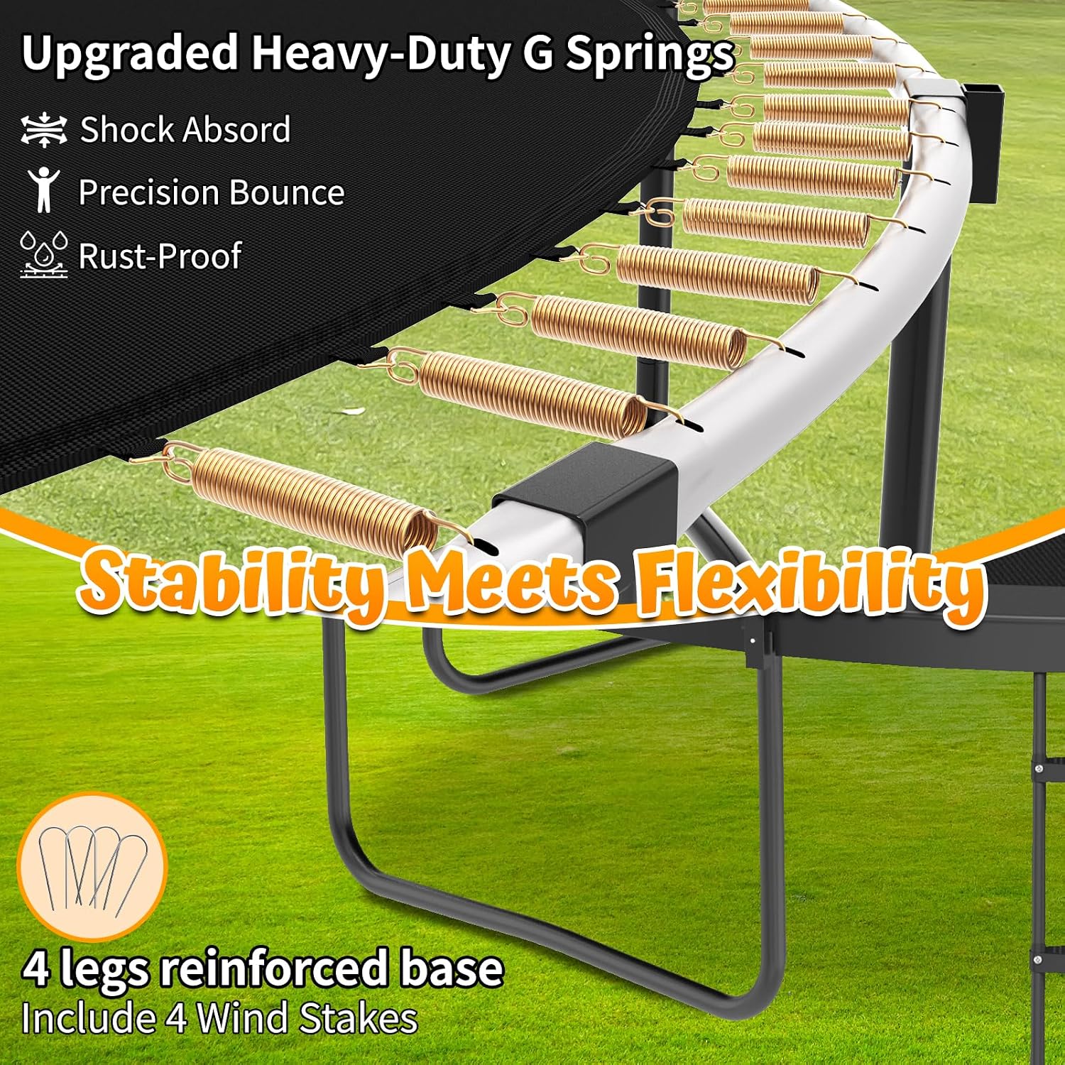 jumpfly Tranpoline 8/10/12/14/15/16FT Tranpoline Outdoor for Kids and Adults Recreational Tranpolines with Basketball Hoop, Anti-Rust Ladder, ASTM Approved