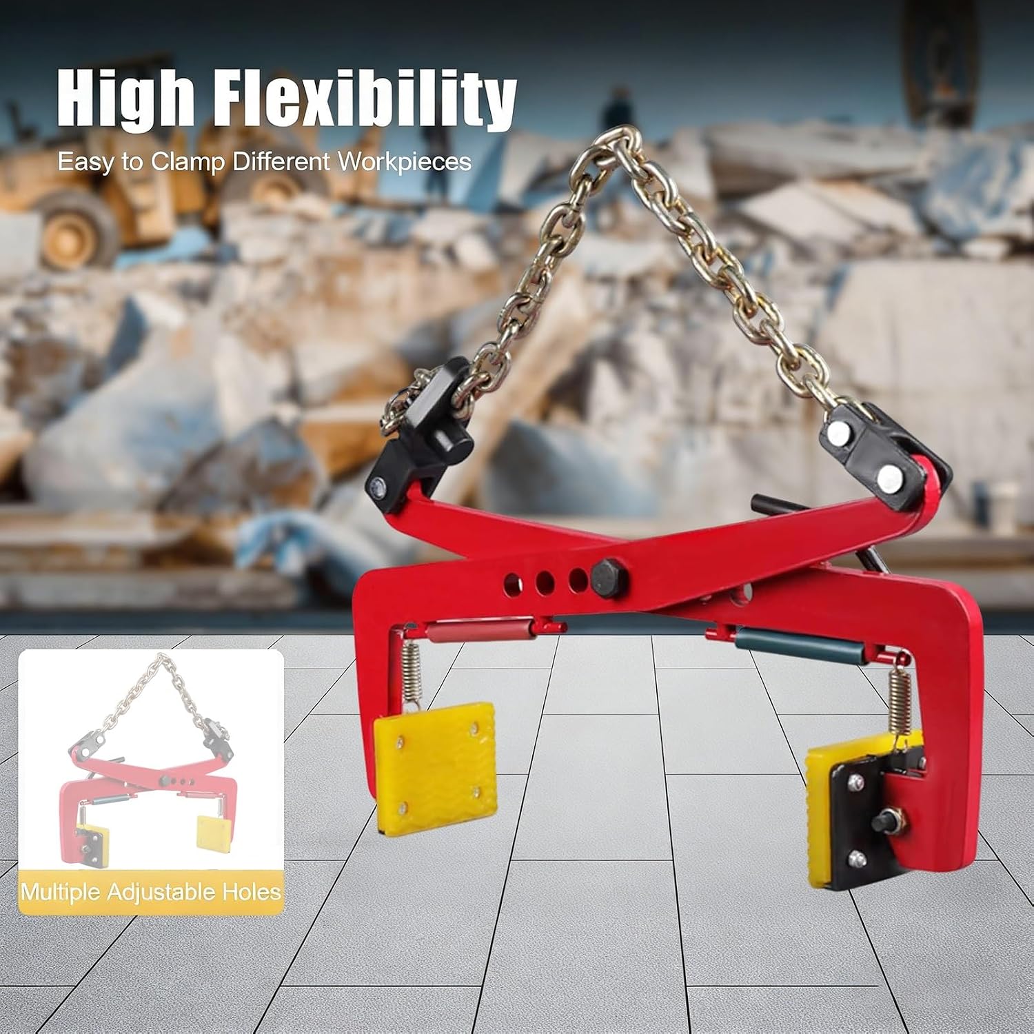 Granite Slab Lifting Clamps Marble Heavy Duty Stone Carrying Clamps For Lifting Handling Transporting, Adjustable Range Heavy Duty Stone Scissor Lifter Clamp(42in)