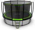 JumpFlex Hero Round Outdoor Backyard Trampoline with Net Safety Enclosure and Ladder - Heavy-Duty Jumping Trampoline Play Equipment for Family