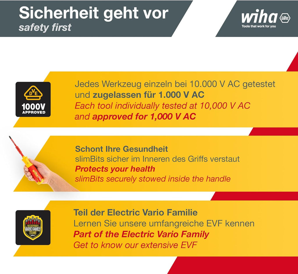 Wiha VDE 6 Bits Magazine Lift Up Screwdriver