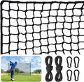Nylon Golf Net 10-50ft - Practice Hitting Net With Rope and Carabiners, Durable Weatherproof Barrier for Baseball, Hockey, Soccer