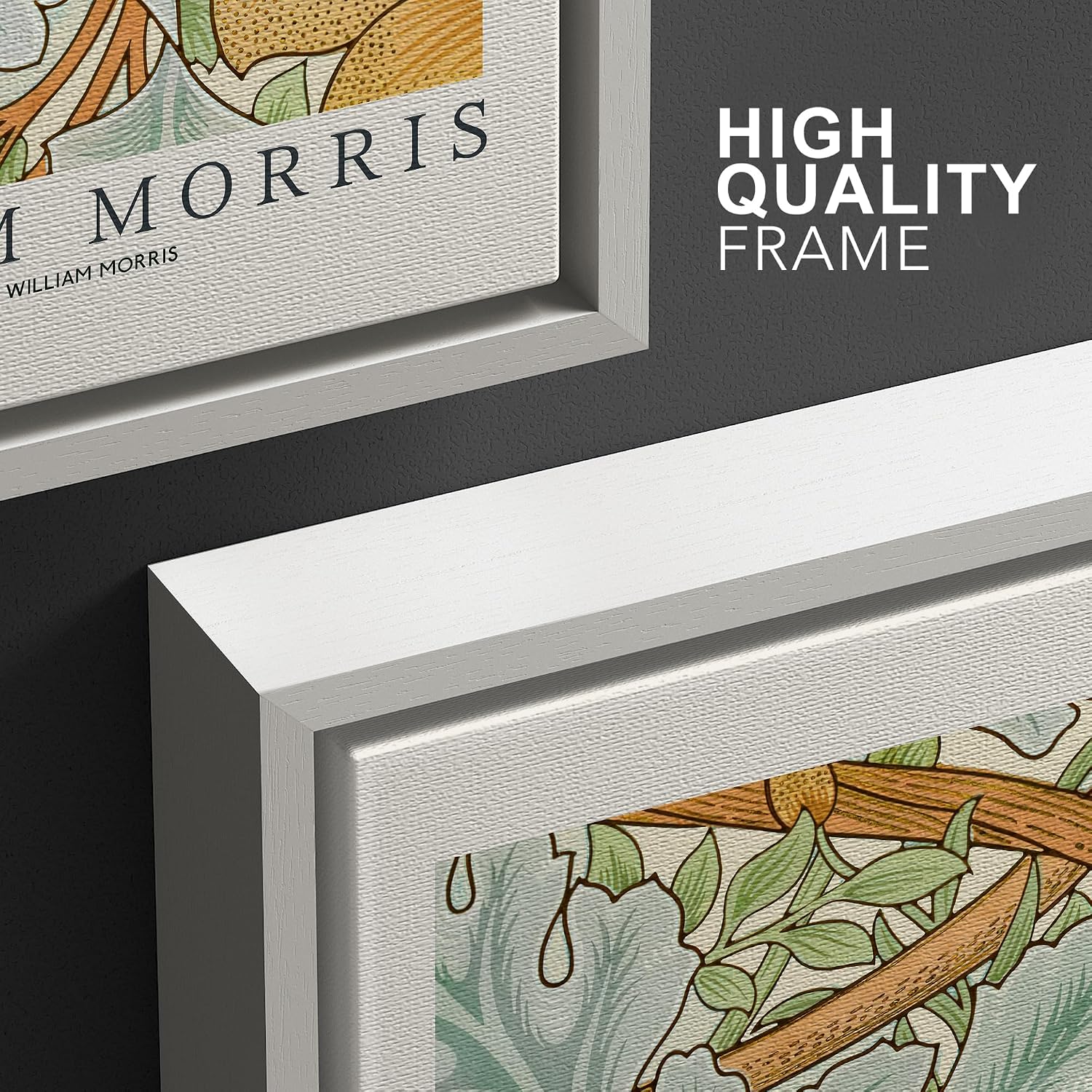 wall26 Framed Canvas Print Wall Art Set William Morris Flower Tapestry Posters Nature Wilderness Illustrations Modern Art Decorative Floral Botanical Minimal Calm for Bedroom - 24'x36'x3 White