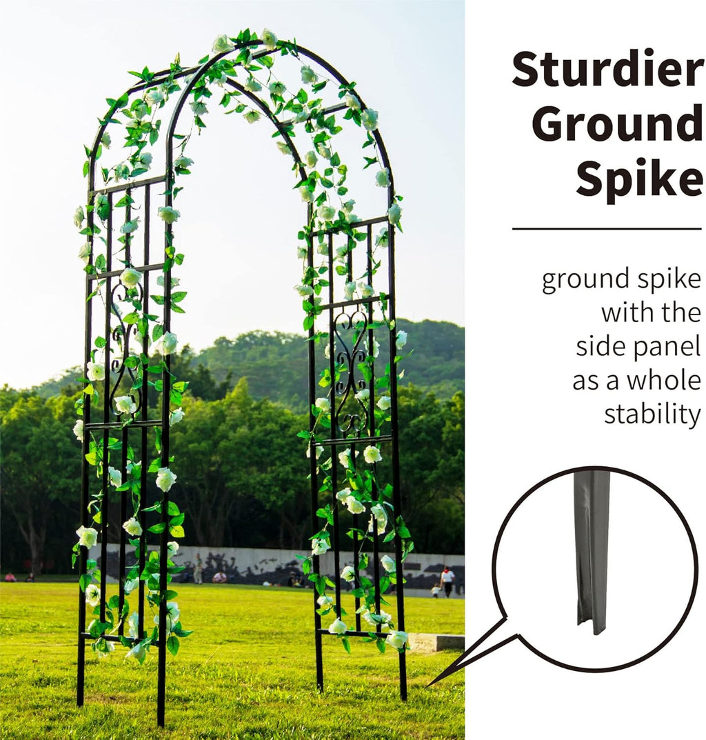 Metal Pergola Arbor, 100' H x 45' W Garden Arch Archway for Wedding Ceremony Party Curved Iron Plants Trellis Stand Use for Outdoor Garden Climbing Plants
