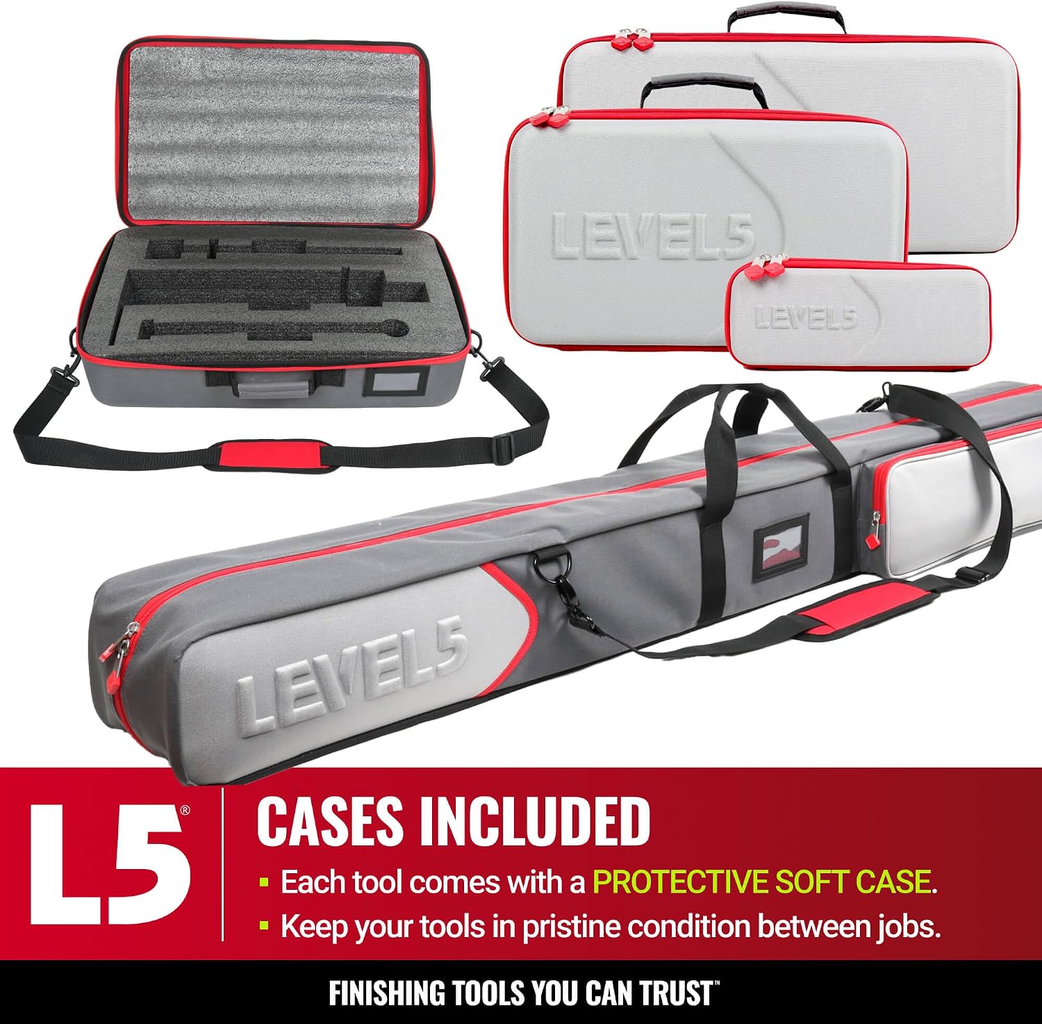 Full Taping/Finishing Set - High Capacity Boxes + Std Handles - LEVEL5 | Auto Taper, 7'/10' MEGA Boxes, 3' Angle Head, MiniShot, Corner Roller, Std Handles, Pump, Gooseneck | 4-670