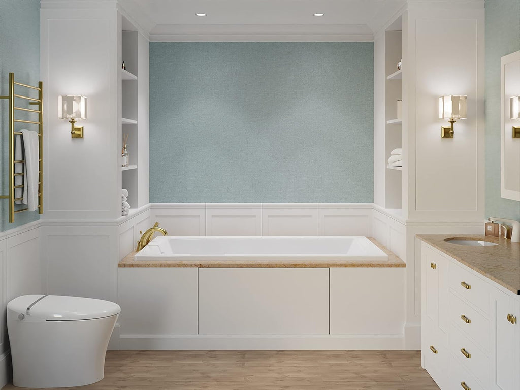 ANZZI Illyrian AZ3272VNS 32' x 72' Soaker Acrylic Rectangle Drop-In Bathtub - Easy Installation - Smooth Glossy Ultra White Finish