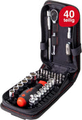 Wiha 333-94 Socket Set 40 pcs Metric 1/4 Drive, Red