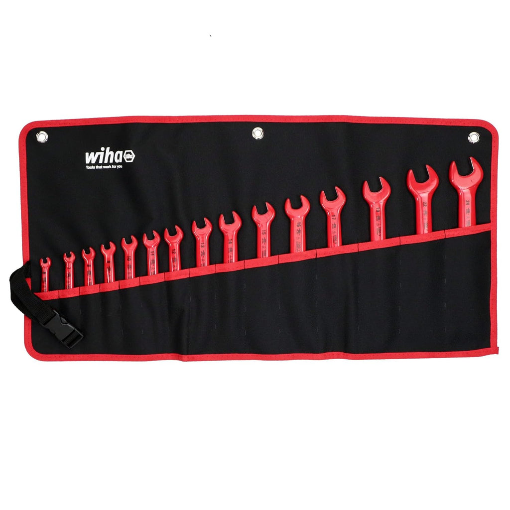 Wiha 20091 1000 Volt Roll Up Insulated Metric Wrench Sets ,15-Piece