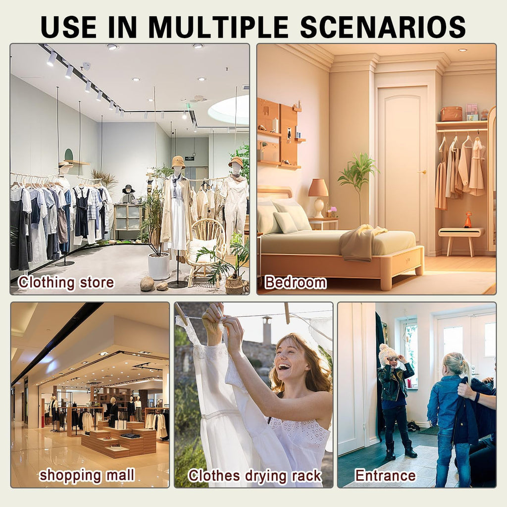 360° Rotatable Round Garment Rack, Heavy Duty Multi-Purpose Retail Round Clothes Rack for Coat, Home Floor-Standing Clothing Organizer, Display Clothes Rack for Boutiques,White,70x135cm