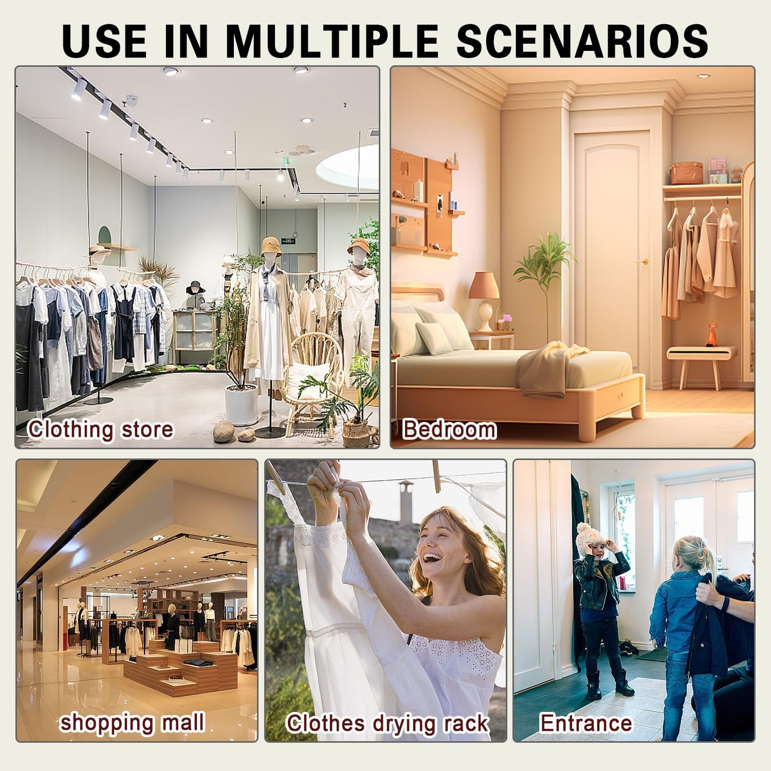 360° Rotatable Round Garment Rack, Heavy Duty Multi-Purpose Retail Round Clothes Rack for Coat, Home Floor-Standing Clothing Organizer, Display Clothes Rack for Boutiques,White,70x135cm
