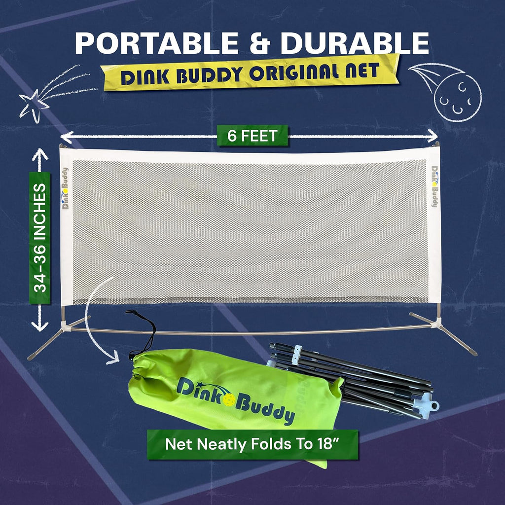 3-in-1 (with Collapsible 6-ft Pickleball Net) & 2-in-1 Options with 3 Kelso + 3 Standard Balls, 2 Paddles, & 1 Drawstring Backpack