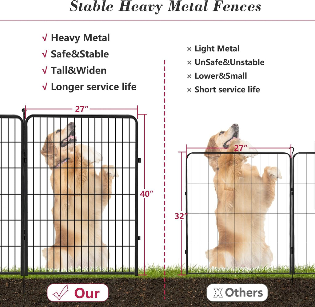 Dog Playpen 40 inch 30 Panels Indoor Outdoor Dog Pen for Large/Medium/Small Dogs Heavy Duty Metal Dog Fence Outdoor for Yard, Puppy Playpen with Door Portable Pet Fence for RV Camping Yard