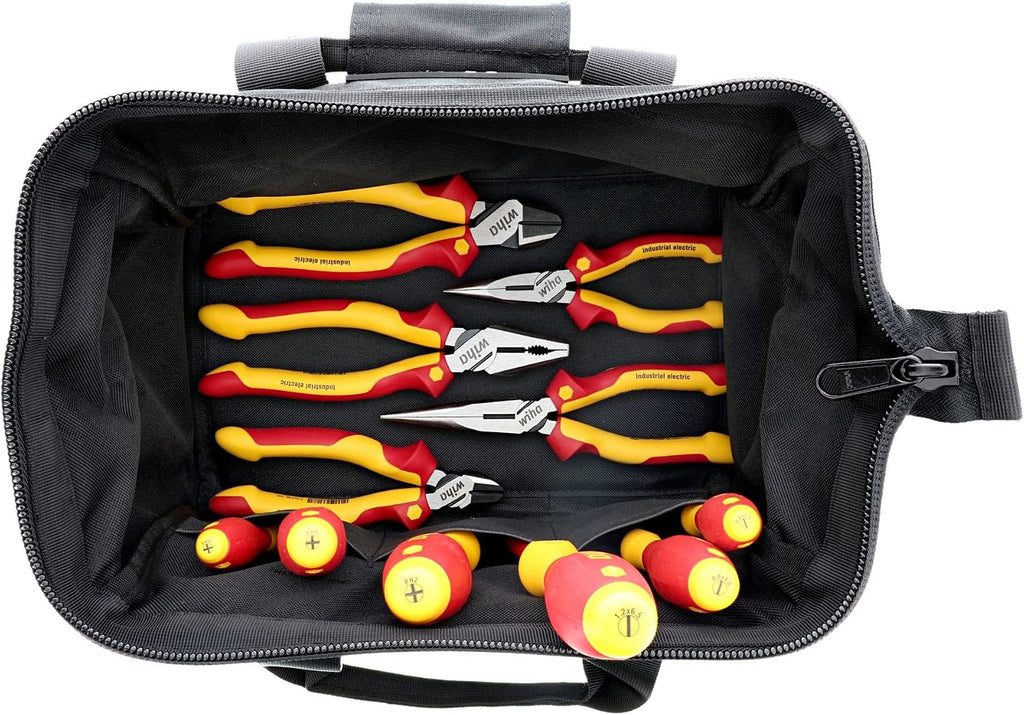 Wiha 32977 11 Piece Master Electrician's Insulated Tool Set In Canvas Tool Bag.