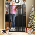 SHYUJAJIE 55 Inch Extra Tall Pet Gate for Cats,29.92'-43' Adjustable Wide Dog Gates,Pressure Mounted Walk Through Tall Pets Gate for Doorways,Hallway,Stairs(Black)