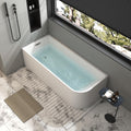 59 Inch Large Corner Bathtub with Pop-Up Left Hand Drain&Overflow
