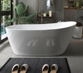 Acrylic Freestanding Contemporary Soaking Tub A29-59 Series 59' Bathtub White Modern Stand Alone Tub with Overflow and Pop-up Drain