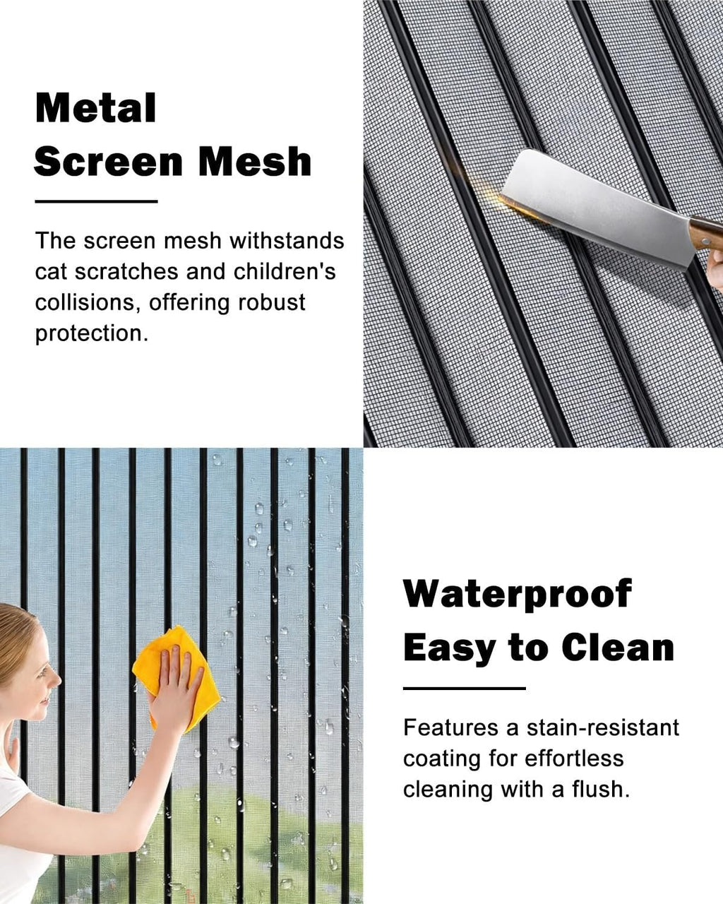 No Drill Retractable Sliding Screen Door 80 in High, Pet Proof Folding Doors Interior Room Divider, Breathable Screen Mesh Doors with Aluminum Frame(59x80in(149.9x203.2cm))