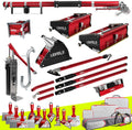 Full Drywall Taping and Finishing Set - LEVEL5 | Automatic Taper, 10'/12' Flat Boxes, 3' Angle Head, 7' Corner Applicator Box, Corner Roller, Extendable Handles, Pump, Gooseneck | 4-601
