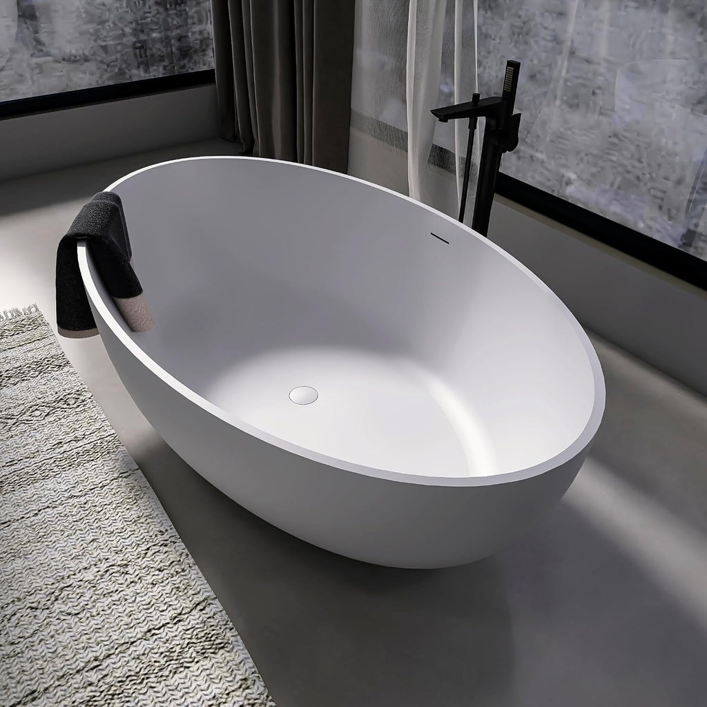 67 inch freestanding solid soaking bathtub for bathroom