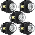 5 Pack Glass Door Knobs, Matte Black Crystal Door Knobs Interior with Lock for Privacy Use, Antique Glass Bedroom Bathroom Doorknobs, Vintage Crystal Door Knob Set