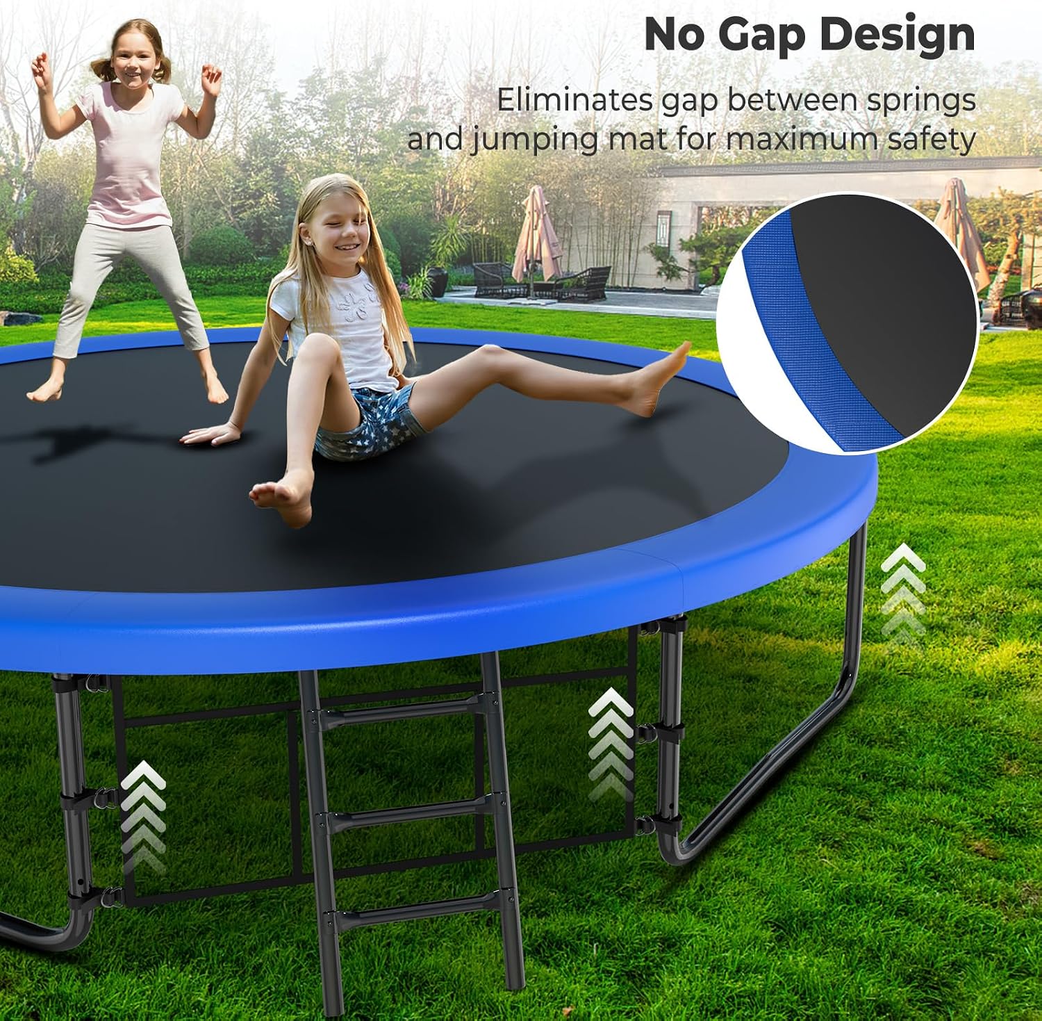 Lyromix 12 14 15 16FT Outdoor Trampolines for Kids and Adults, Pumpkin Trampolin with Curved Poles, Recreational Trampolin with Basketball Hoop and Safety Enclosure Net for Kids and Adults