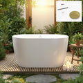 FerdY 47' Acrylic Freestanding Bathtub, Contemporary Soaking tub with Polished Gold Drain & Overflow, Elegant Oval Shape, cUPC Certified, Bali