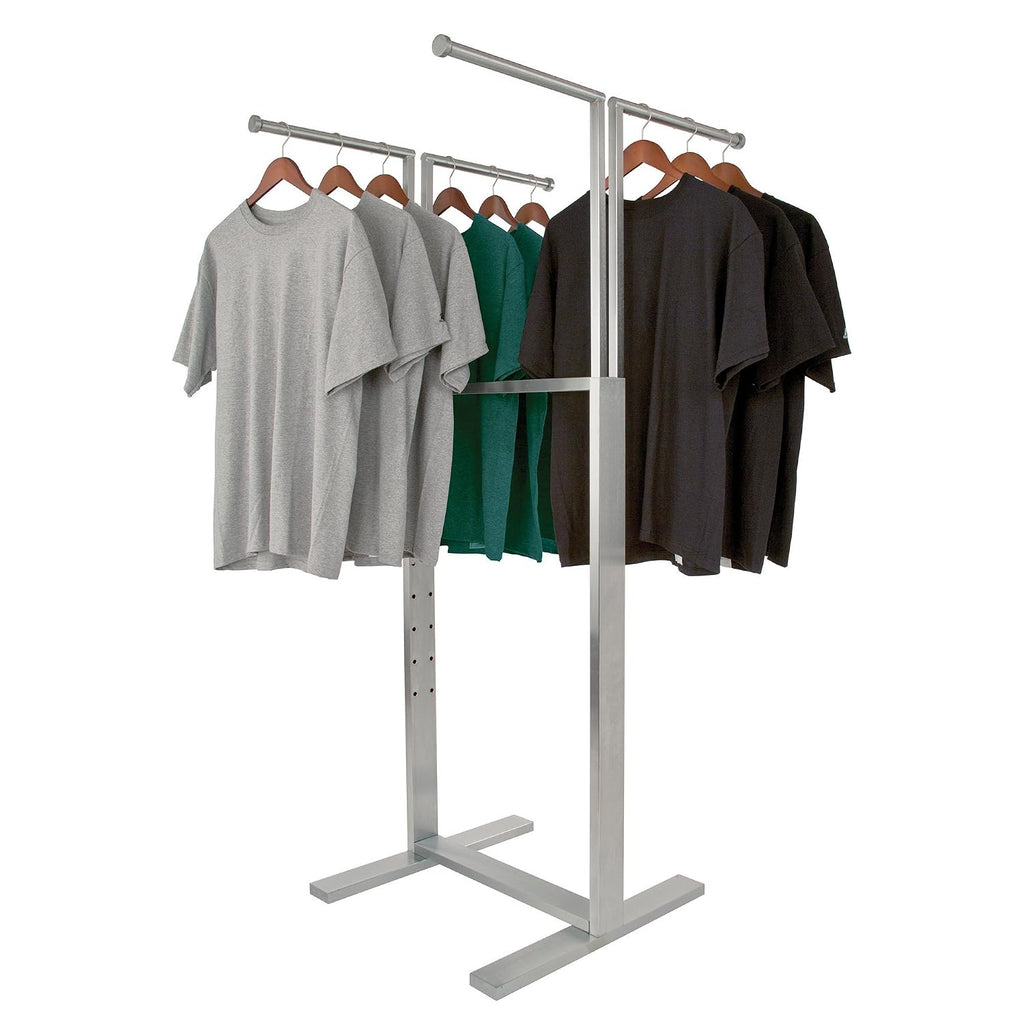 Econoco Adjustable 4-Way Rack, Satin Chrome