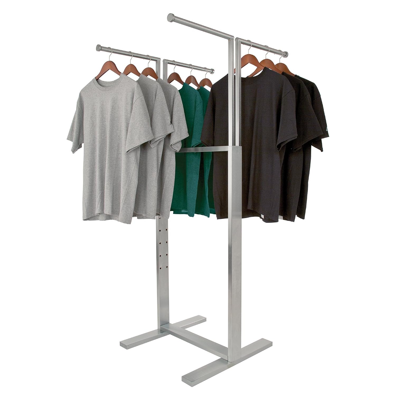 Econoco Adjustable 4-Way Rack, Satin Chrome