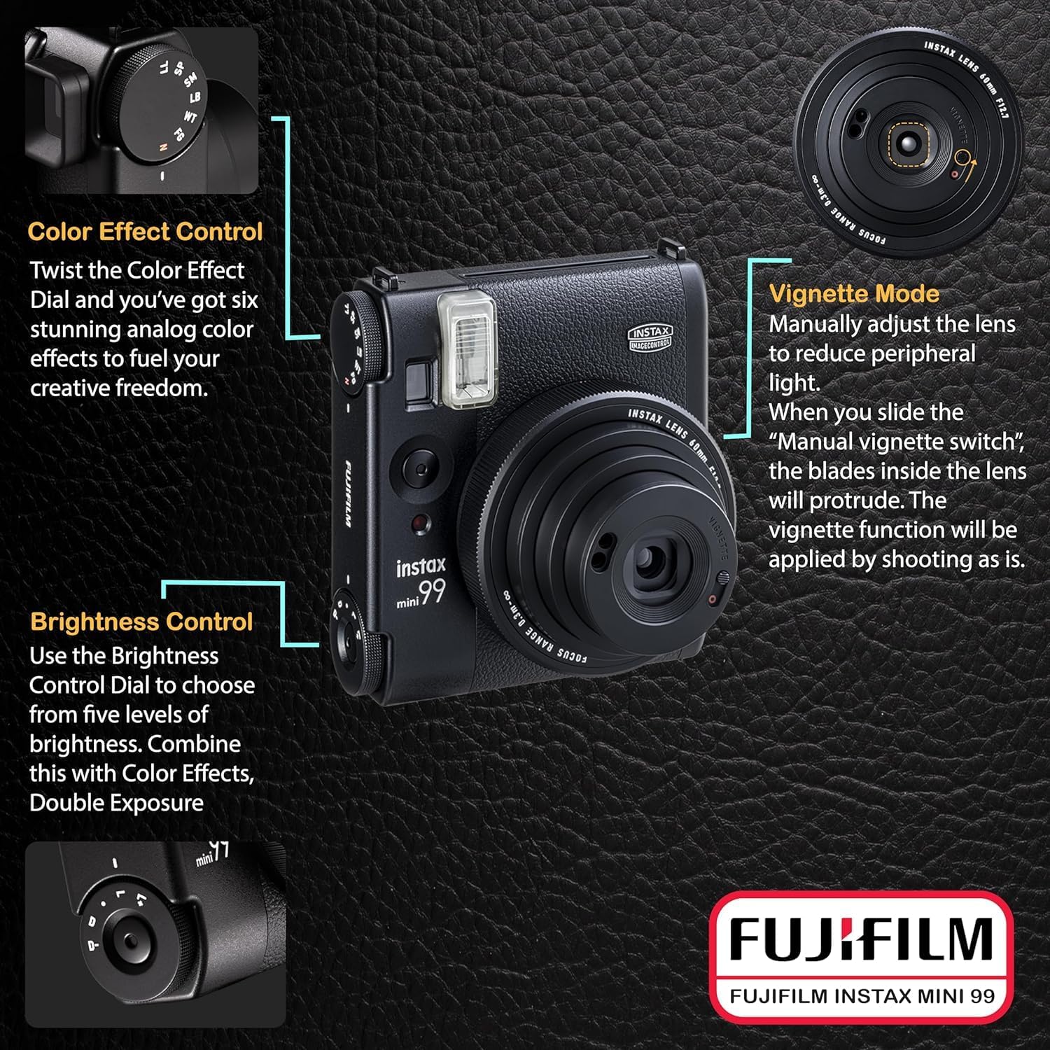 Fujifilm Instax Mini 99 Instant Film Camera (Black) (Camera + 2 Film (40 Exposure))