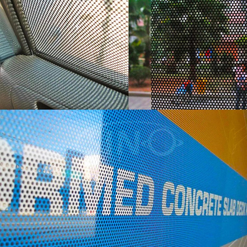 One Way Perforated Window Vinyl Privacy Wrap Film ，Adhesive Glass Wrap Roll，Printable (42Inches x 100ft)